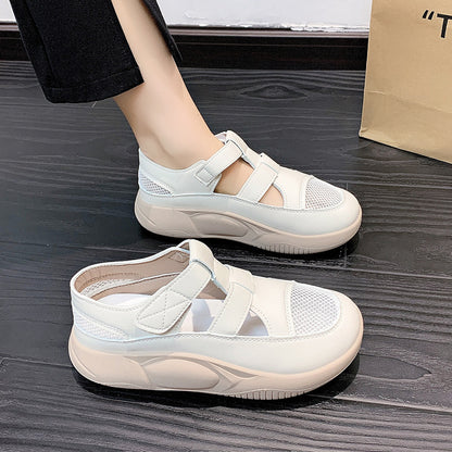 🍃Zapatillas de malla transpirables con suela gruesa.