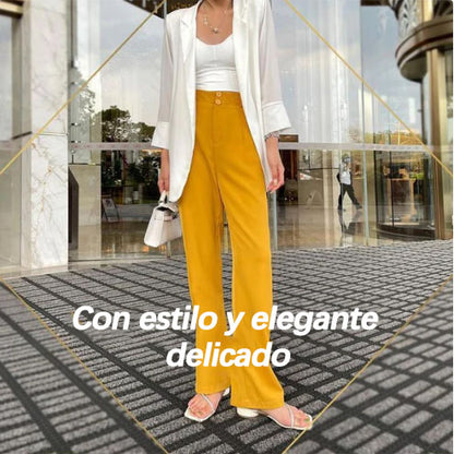 Pantalones informales de pierna ancha para mujer