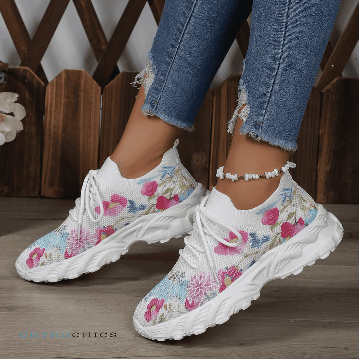 ÚLTIMO DÍA DE PROMOCIÓN ENVÍO GRATIS 70% DE DESCUENTO - ZAPATILLAS ORTOPÉDICAS CON ESTAMPADO FLORAL