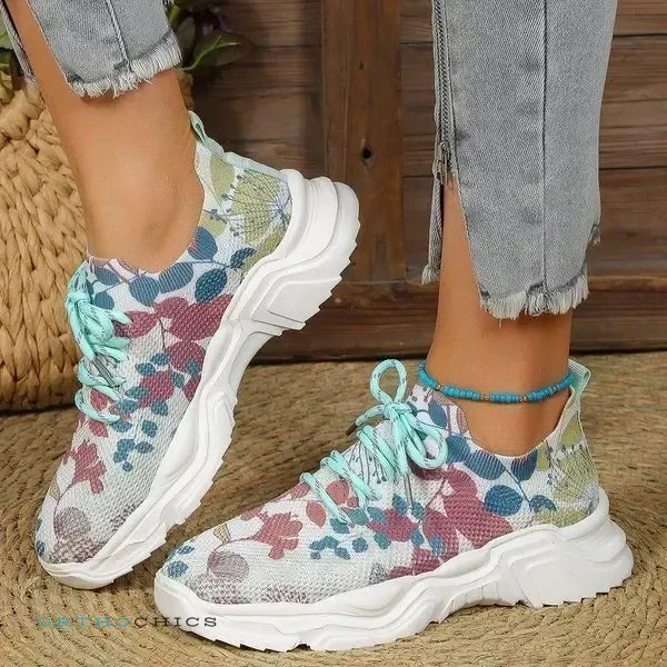 ÚLTIMO DÍA DE PROMOCIÓN ENVÍO GRATIS 70% DE DESCUENTO - ZAPATILLAS ORTOPÉDICAS CON ESTAMPADO FLORAL