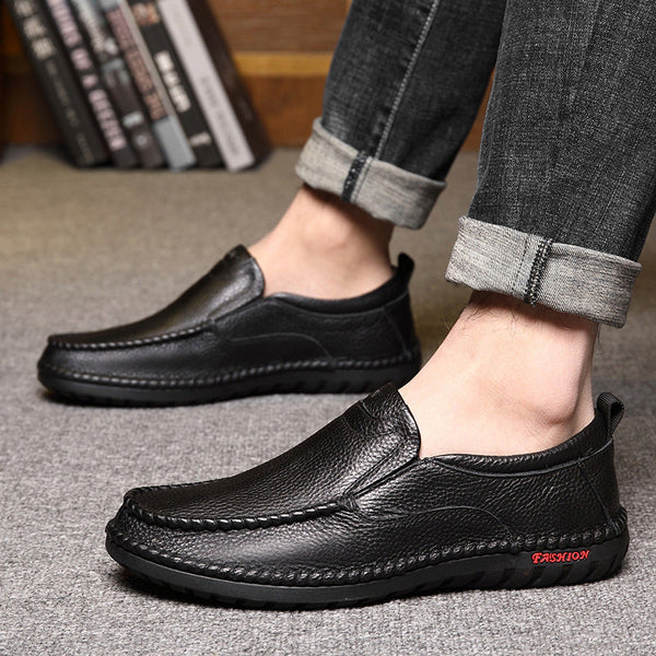 Zapatos planos de piel genuino para hombre