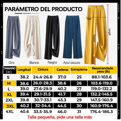 Pantalones informales de pierna ancha para mujer