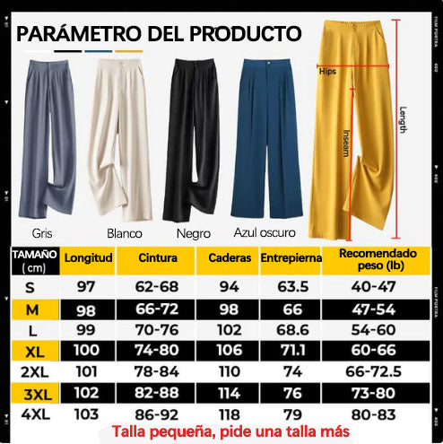 Pantalones informales de pierna ancha para mujer