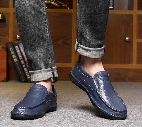 Zapatos planos de piel genuino para hombre