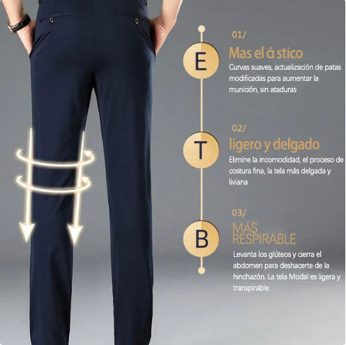 Pantalones clásicos de hombre de alta elasticidad