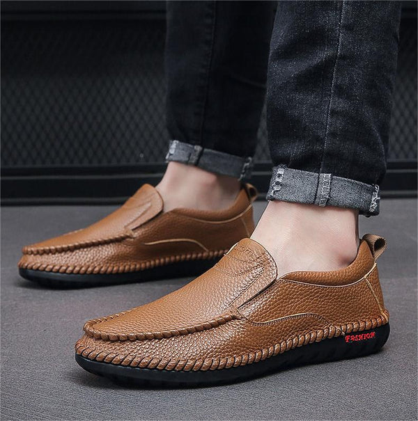 Zapatos planos de piel genuino para hombre