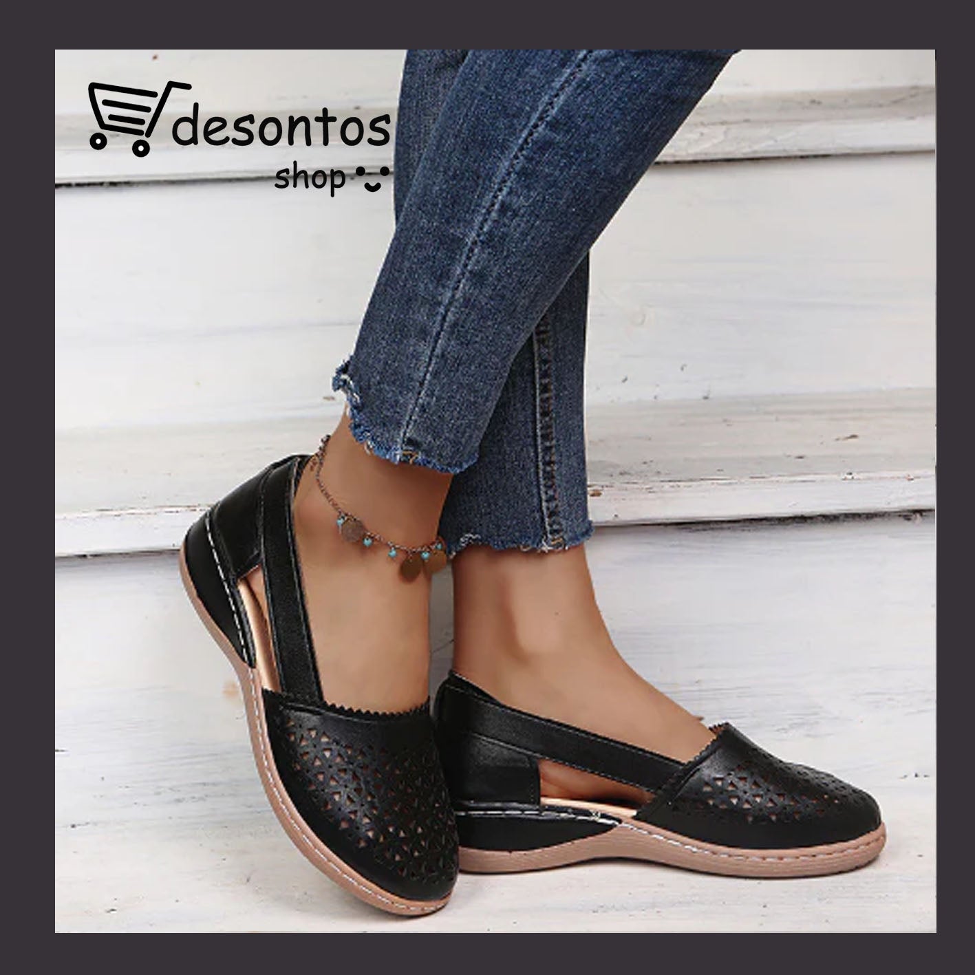 Sandalias vintage con cuña ortopédica para mujer