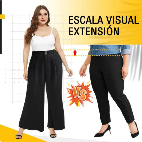 Pantalones informales de pierna ancha para mujer