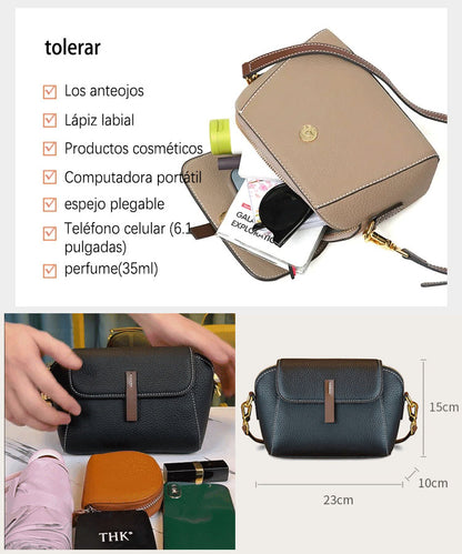 Bolso bandolera moderno y versátil de cuero suave de lujo ligero