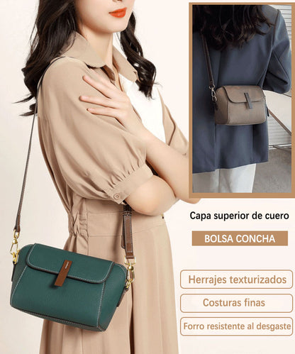 Bolso bandolera moderno y versátil de cuero suave de lujo ligero